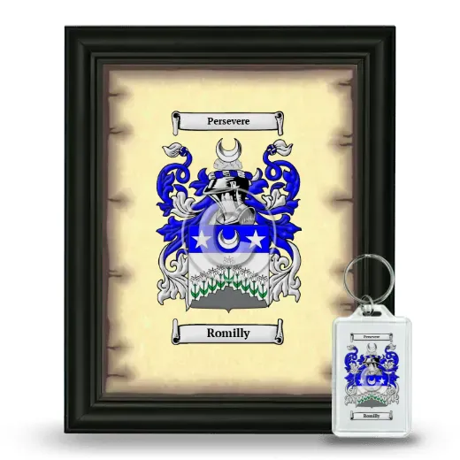 Romilly Framed Coat of Arms and Keychain - Black