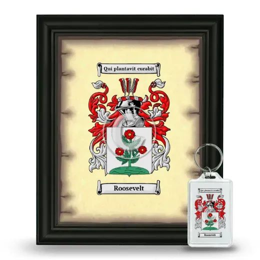 Roosevelt Framed Coat of Arms and Keychain - Black
