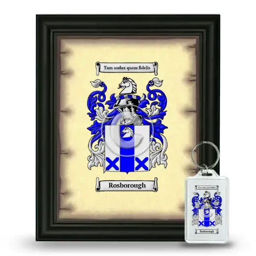 Rosborough Framed Coat of Arms and Keychain - Black
