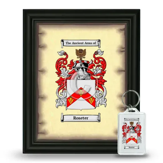 Roseter Framed Coat of Arms and Keychain - Black