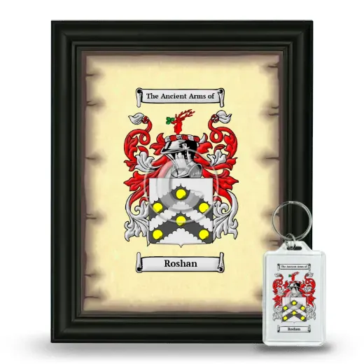 Roshan Framed Coat of Arms and Keychain - Black