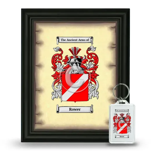 Rower Framed Coat of Arms and Keychain - Black