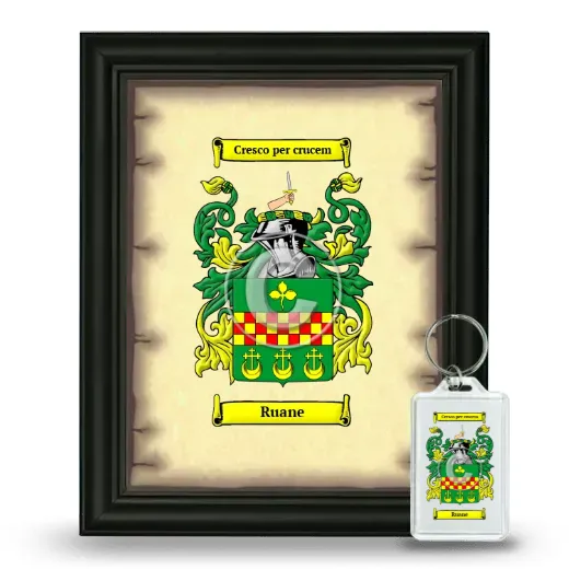 Ruane Framed Coat of Arms and Keychain - Black