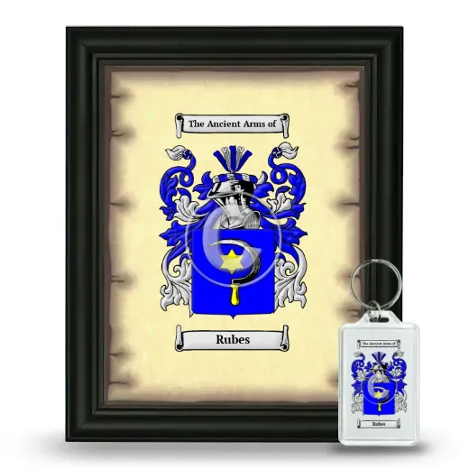 Rubes Framed Coat of Arms and Keychain - Black