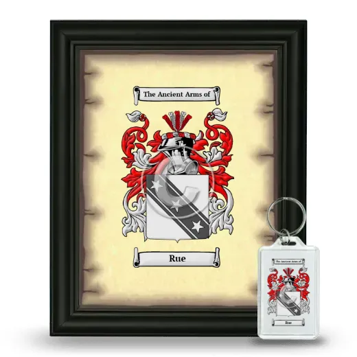Rue Framed Coat of Arms and Keychain - Black