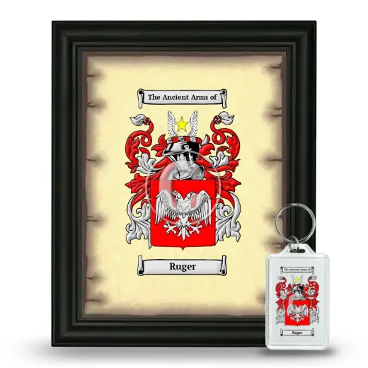 Ruger Framed Coat of Arms and Keychain - Black
