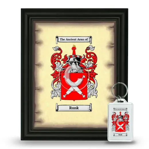 Runk Framed Coat of Arms and Keychain - Black