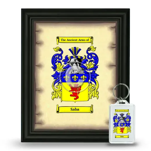 Saba Framed Coat of Arms and Keychain - Black