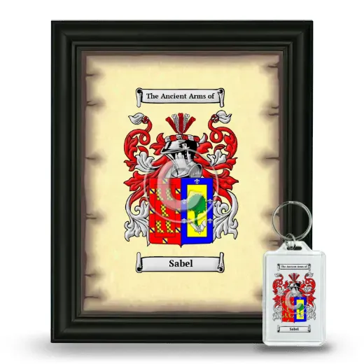 Sabel Framed Coat of Arms and Keychain - Black