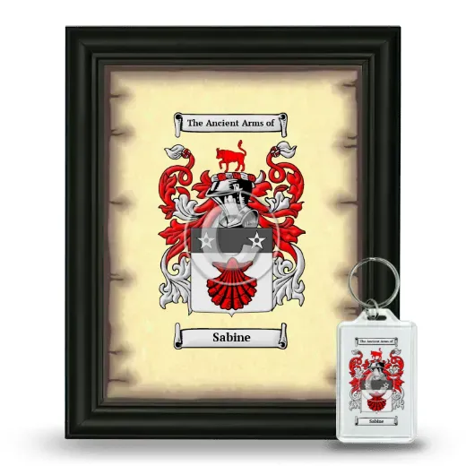 Sabine Framed Coat of Arms and Keychain - Black
