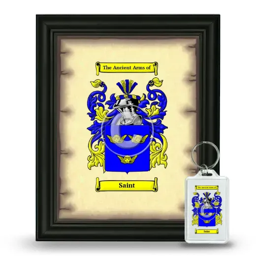 Saint Framed Coat of Arms and Keychain - Black
