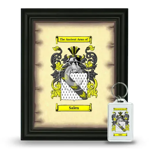 Salen Framed Coat of Arms and Keychain - Black