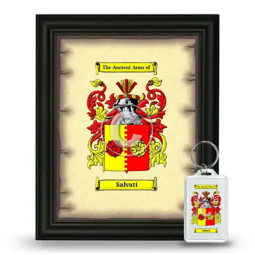 Salvati Framed Coat of Arms and Keychain - Black