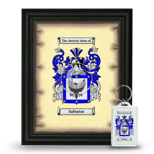 Salvator Framed Coat of Arms and Keychain - Black