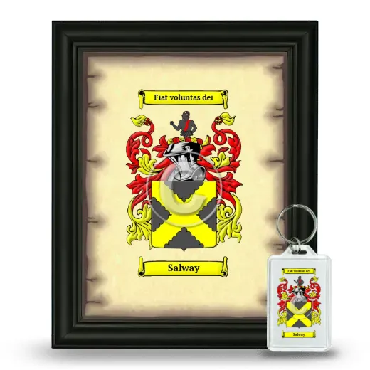 Salway Framed Coat of Arms and Keychain - Black