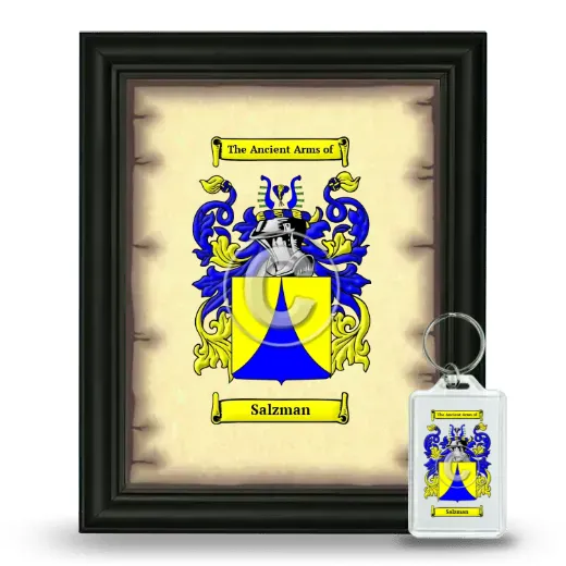 Salzman Framed Coat of Arms and Keychain - Black