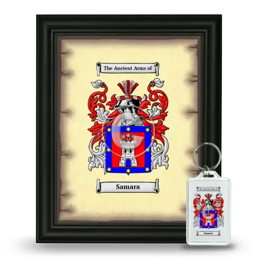 Samara Framed Coat of Arms and Keychain - Black