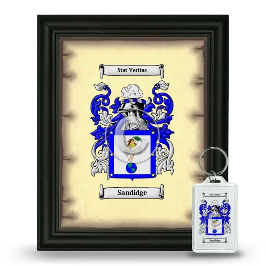Sandidge Framed Coat of Arms and Keychain - Black
