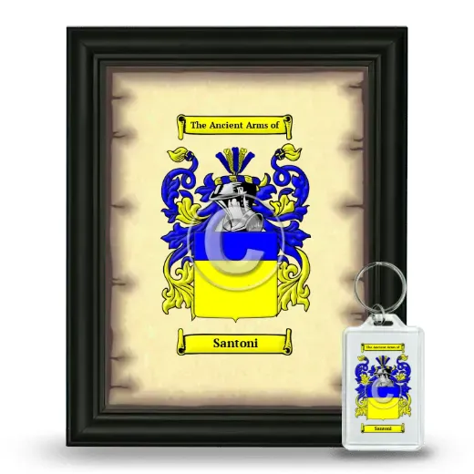 Santoni Framed Coat of Arms and Keychain - Black