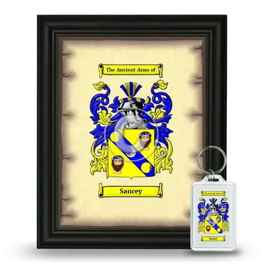 Saucey Framed Coat of Arms and Keychain - Black