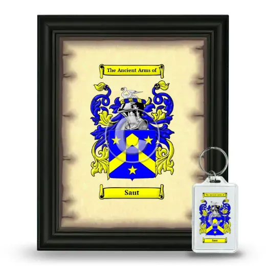 Saut Framed Coat of Arms and Keychain - Black