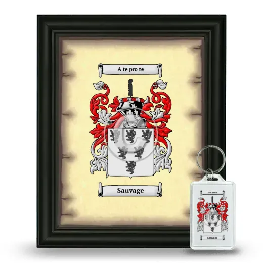 Sauvage Framed Coat of Arms and Keychain - Black