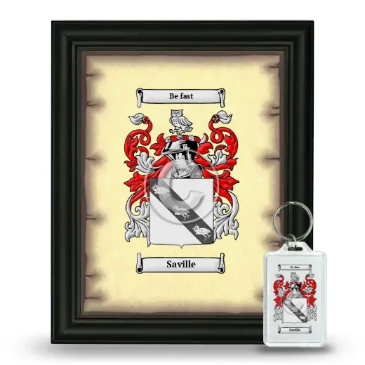Saville Framed Coat of Arms and Keychain - Black