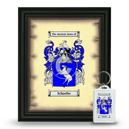 Schaefer Framed Coat of Arms and Keychain - Black