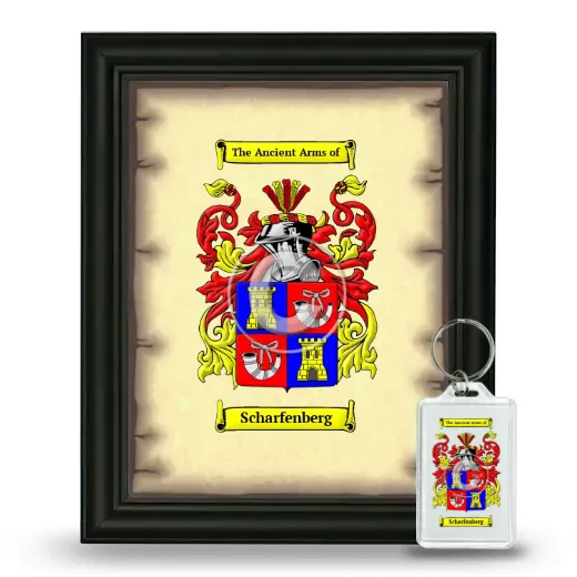 Scharfenberg Framed Coat of Arms and Keychain - Black