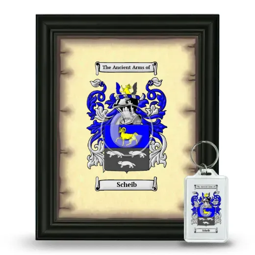 Scheib Framed Coat of Arms and Keychain - Black