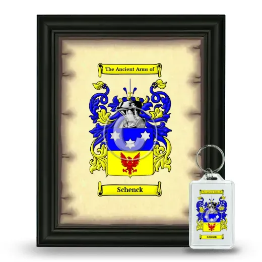 Schenck Framed Coat of Arms and Keychain - Black