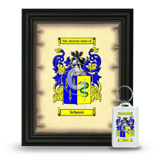 Scherer Framed Coat of Arms and Keychain - Black