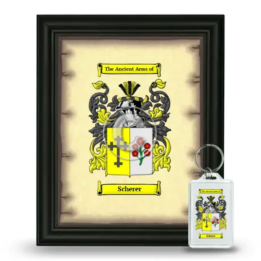 Scherer Framed Coat of Arms and Keychain - Black