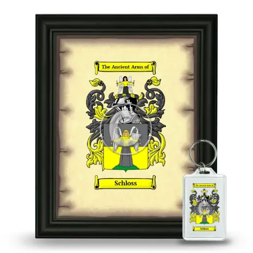 Schloss Framed Coat of Arms and Keychain - Black