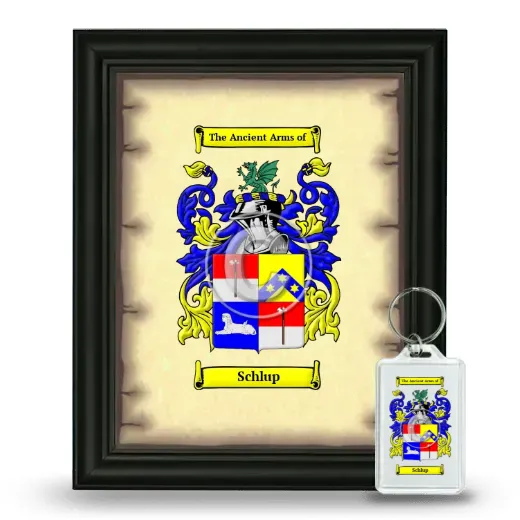 Schlup Framed Coat of Arms and Keychain - Black