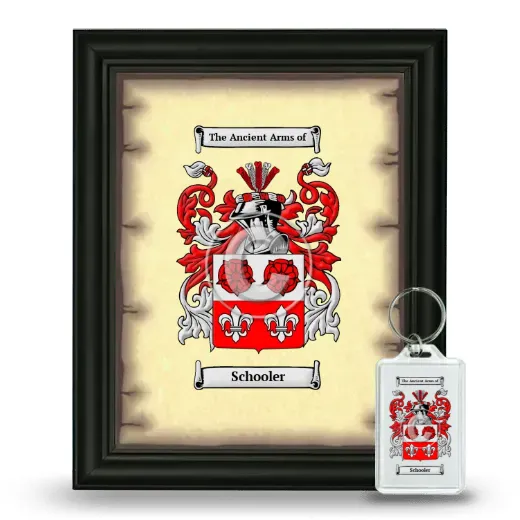 Schooler Framed Coat of Arms and Keychain - Black