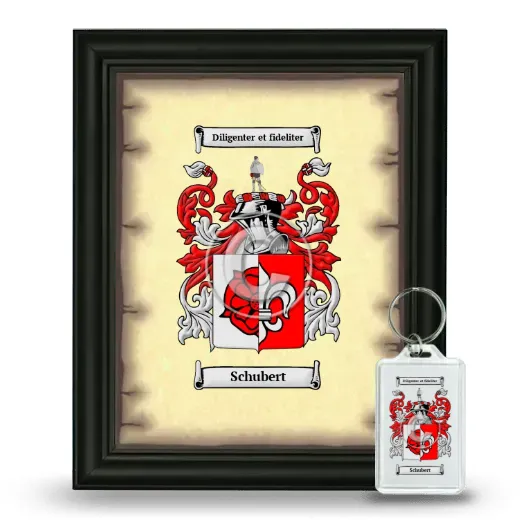 Schubert Framed Coat of Arms and Keychain - Black