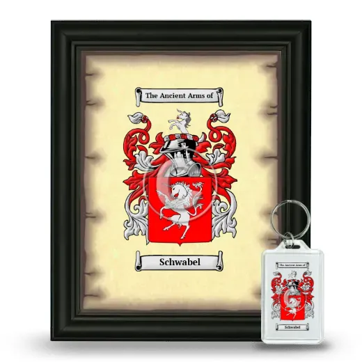 Schwabel Framed Coat of Arms and Keychain - Black