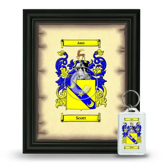 Scott Framed Coat of Arms and Keychain - Black