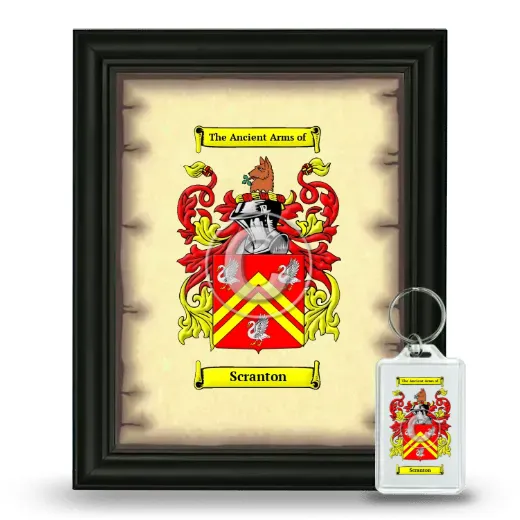 Scranton Framed Coat of Arms and Keychain - Black