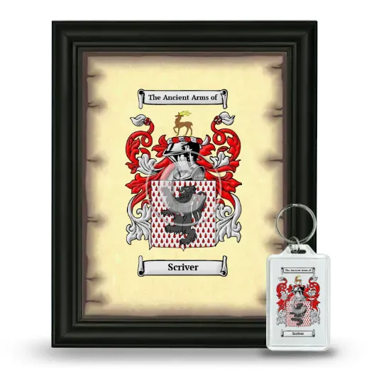 Scriver Framed Coat of Arms and Keychain - Black