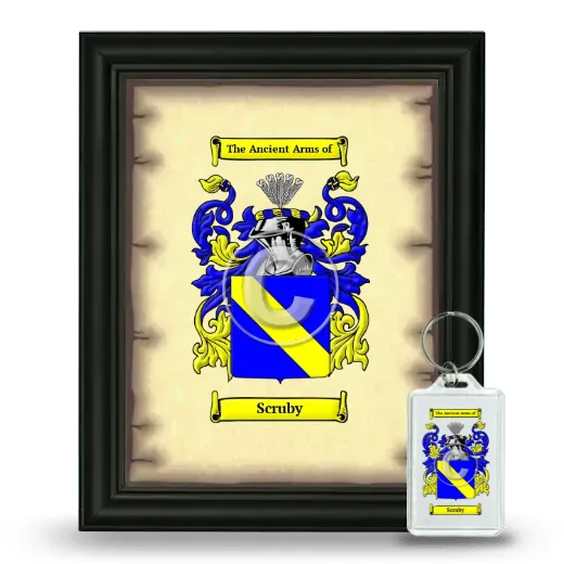 Scruby Framed Coat of Arms and Keychain - Black
