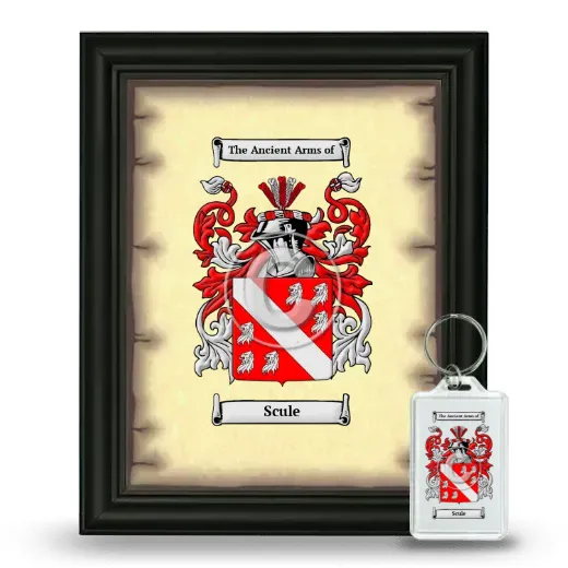 Scule Framed Coat of Arms and Keychain - Black