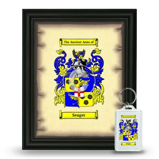 Seager Framed Coat of Arms and Keychain - Black