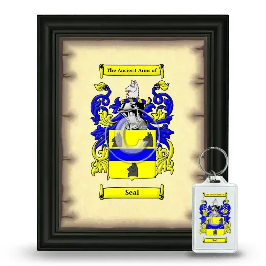 Seal Framed Coat of Arms and Keychain - Black