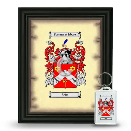 Sein Framed Coat of Arms and Keychain - Black