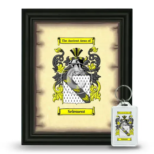 Selement Framed Coat of Arms and Keychain - Black