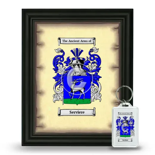 Serviere Framed Coat of Arms and Keychain - Black