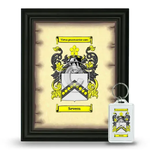 Severn Framed Coat of Arms and Keychain - Black