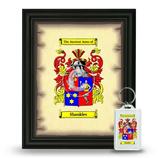 Shankles Framed Coat of Arms and Keychain - Black
